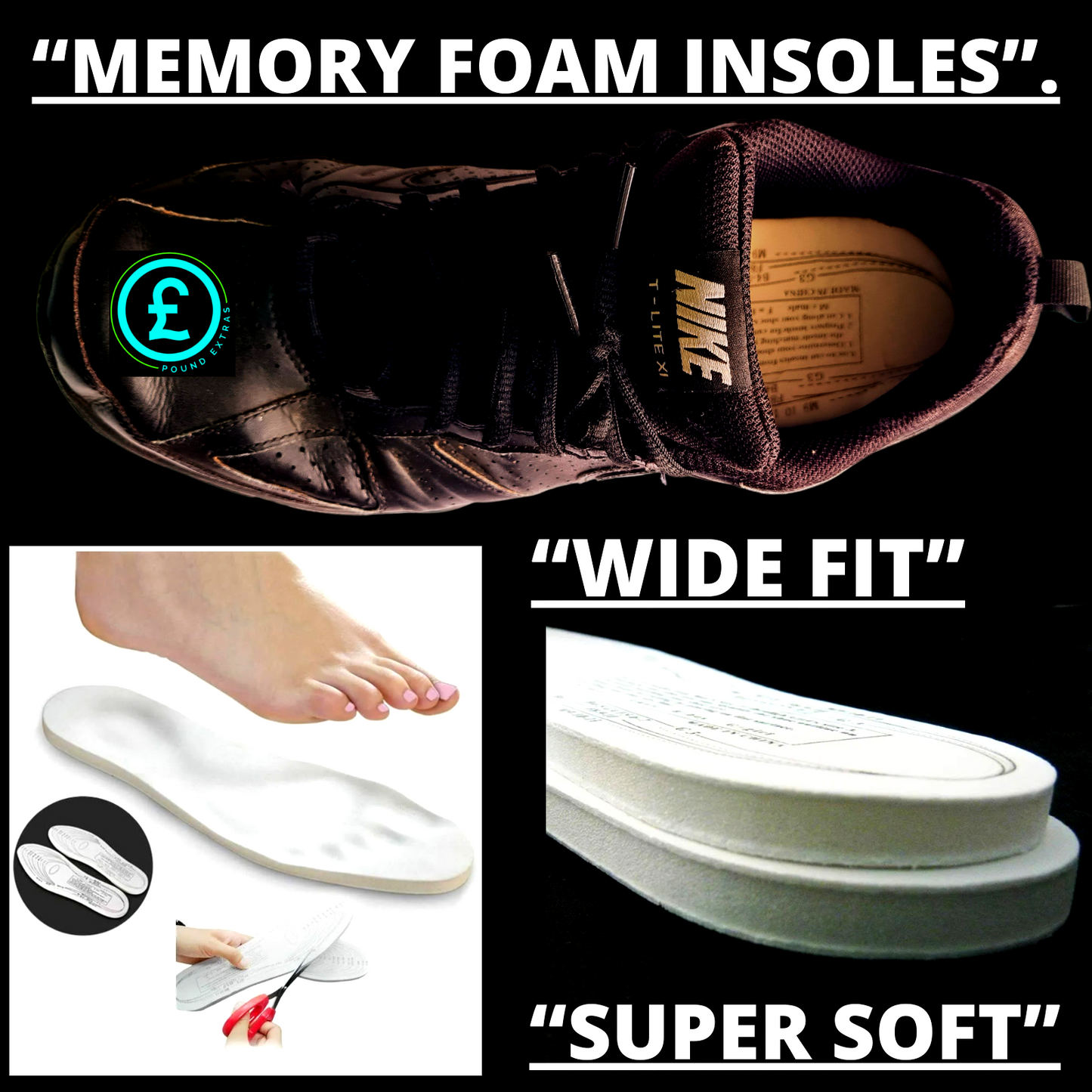 Memory Foam insoles - shoe Pad Inserts for Adults Women Men Unisex - Soft feet8