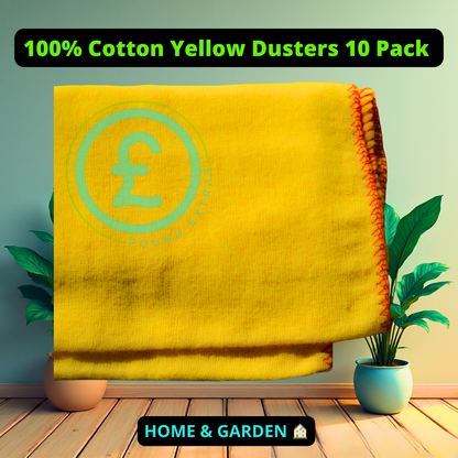 ❤️ POUND EXTRAS 😊 Extra soft cotton dusters 🏠 10 pack yellow 30cm x 28cm. Absorbent cloths for dusting, polishing & cleaning wood, glass and surfaces.