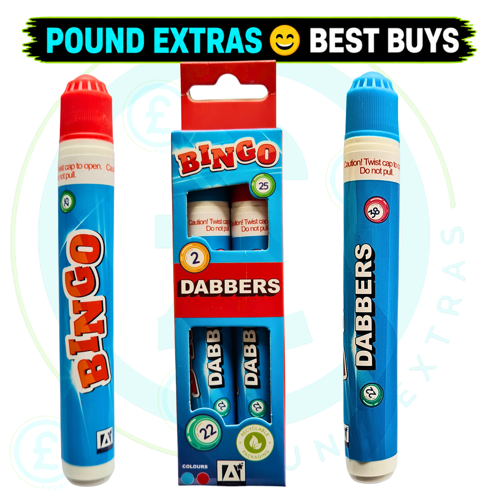 Bingo Dabbers 10 Pack Bundle Red Blue Quick Dry Easy Grip Pens Great Little Gift14