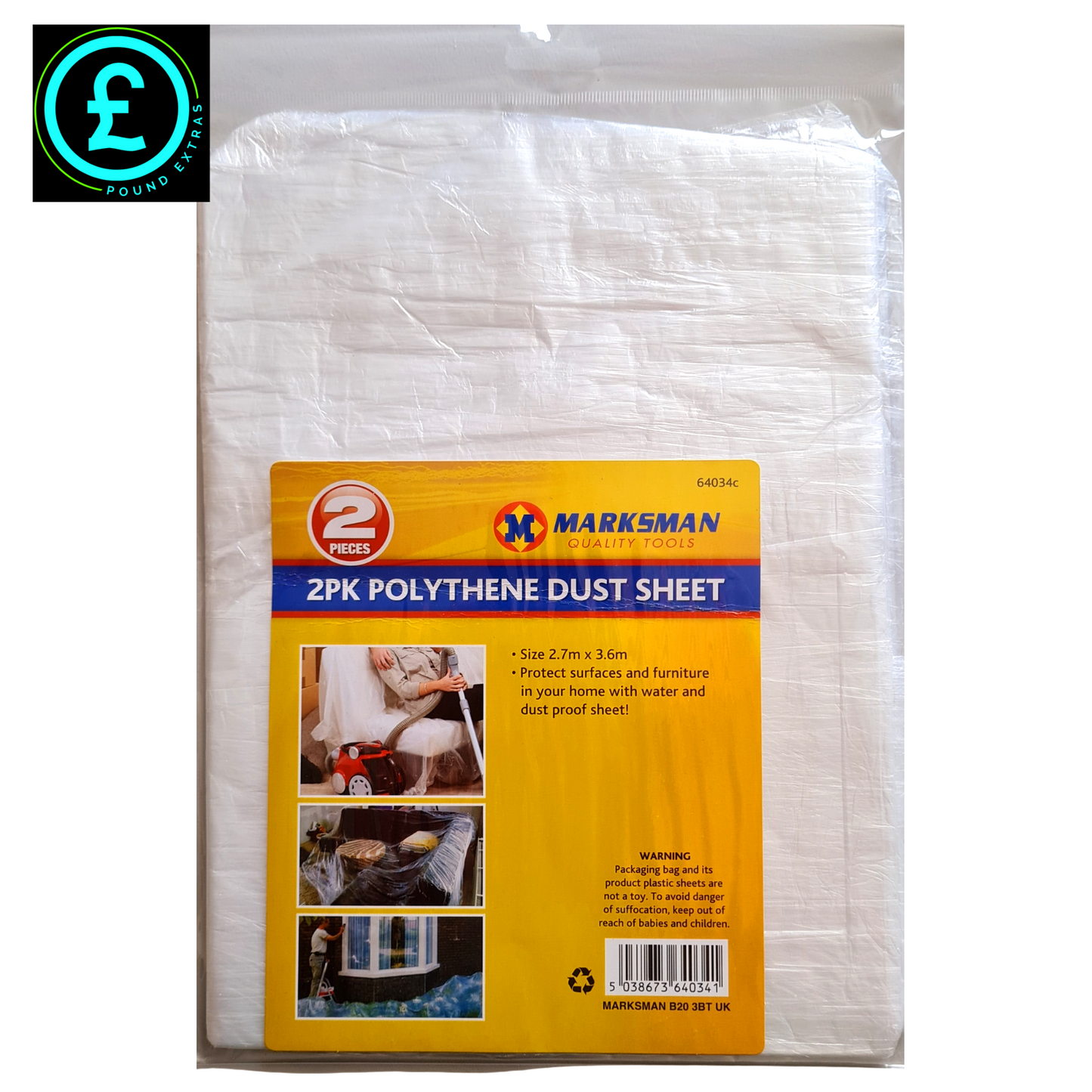 DUST SHEETS 2 LARGE PLASTIC DUST SHEET COVERS 2.7MX3.6M PAINTING DECORATING DIY.0