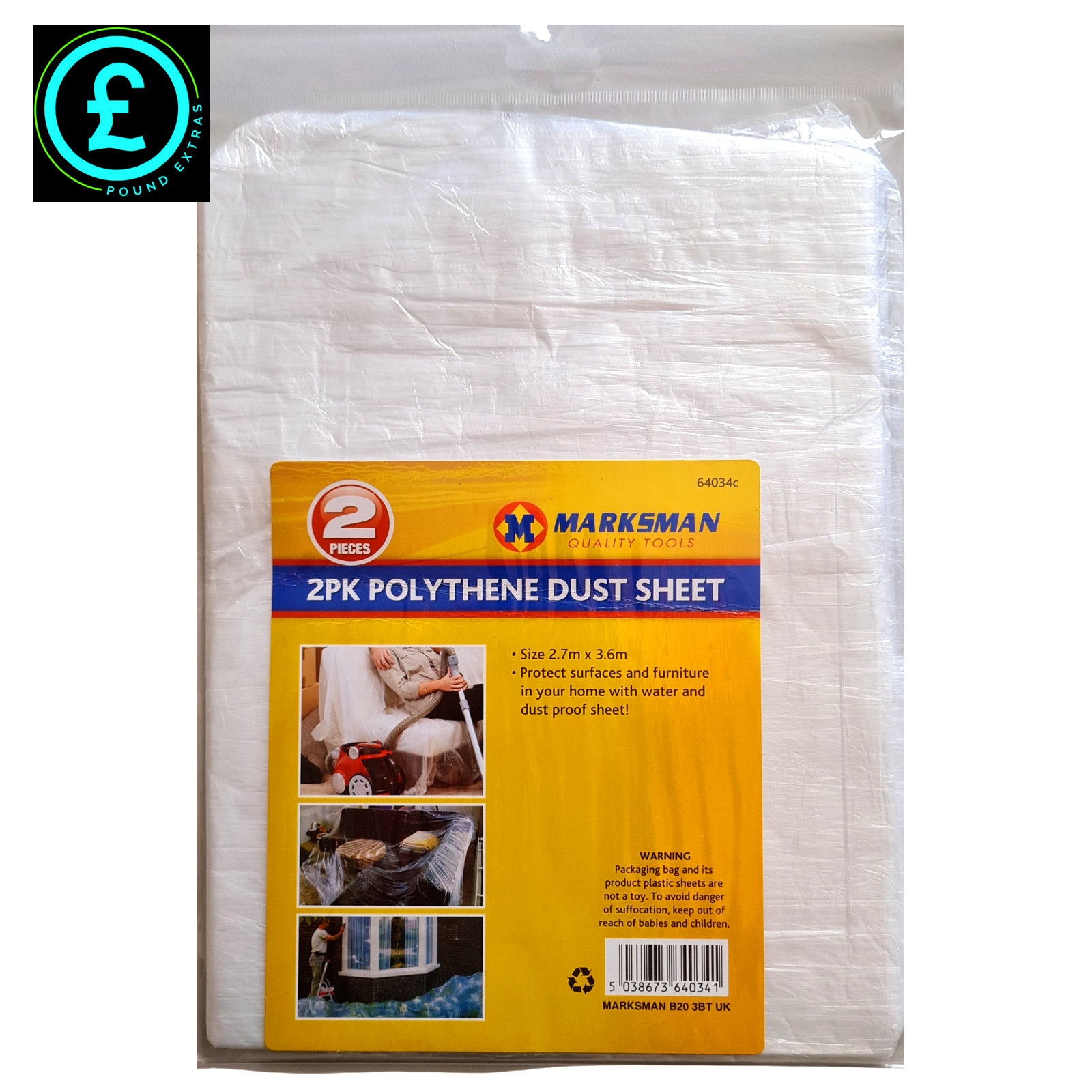 DUST SHEETS 2 LARGE PLASTIC DUST SHEET COVERS 2.7MX3.6M PAINTING DECORATING DIY.0