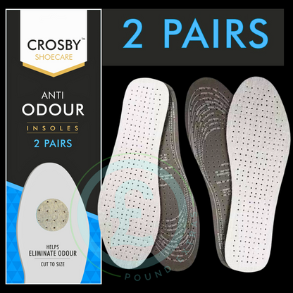 ❤️ POUND EXTRAS 😊 Anti-odor insoles 🦶 unisex cut-to-size design. 2 pairs to reduce bad smells in shoes, trainers & boots. Fresh, cushioned comfort for daily wear.