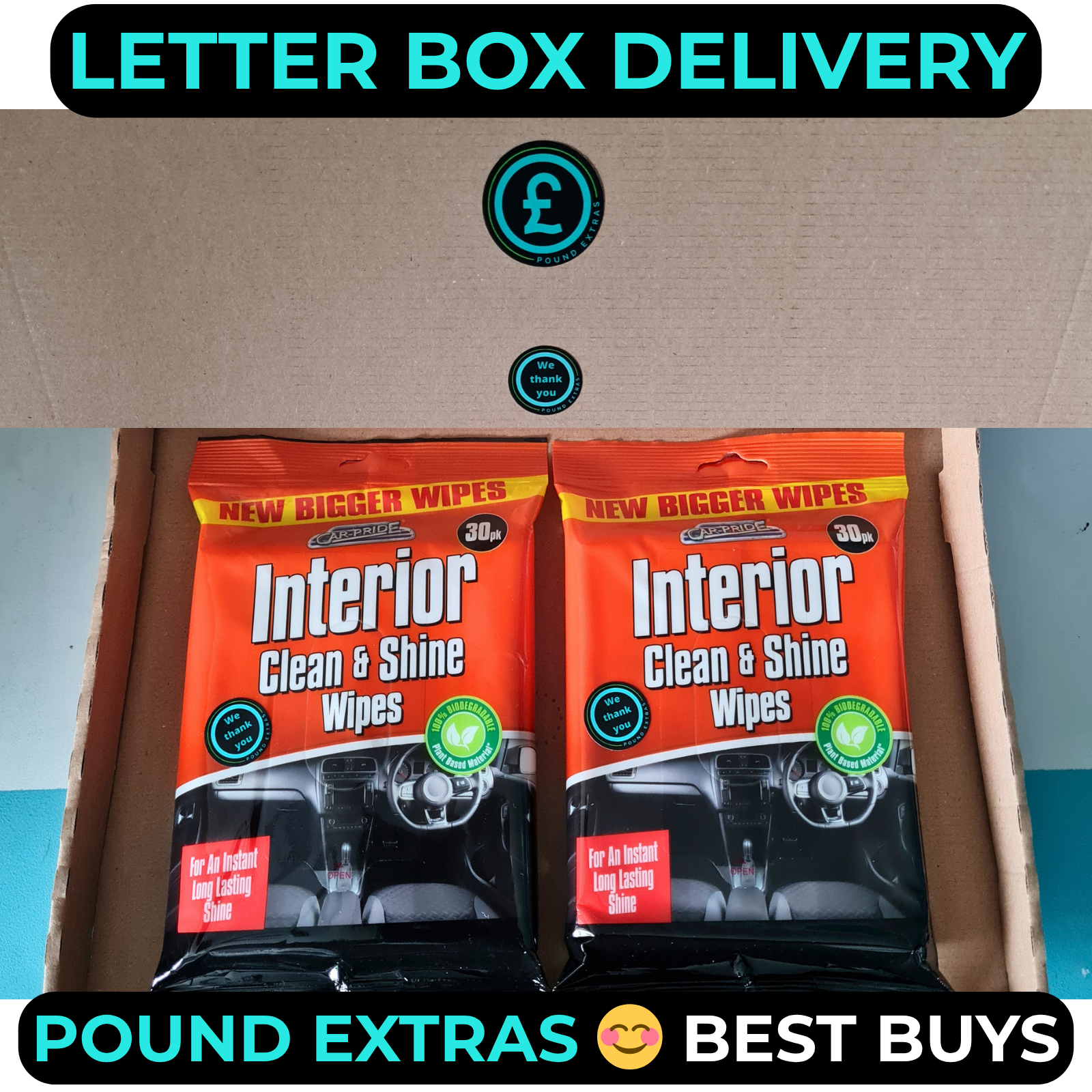 Car Interior Wipes 30 Pack Clean & Shine Dashboard Plastic Biodegradable Fresh7