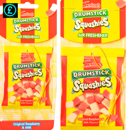Two packages of Drumstick Squashies air freshener on a white background