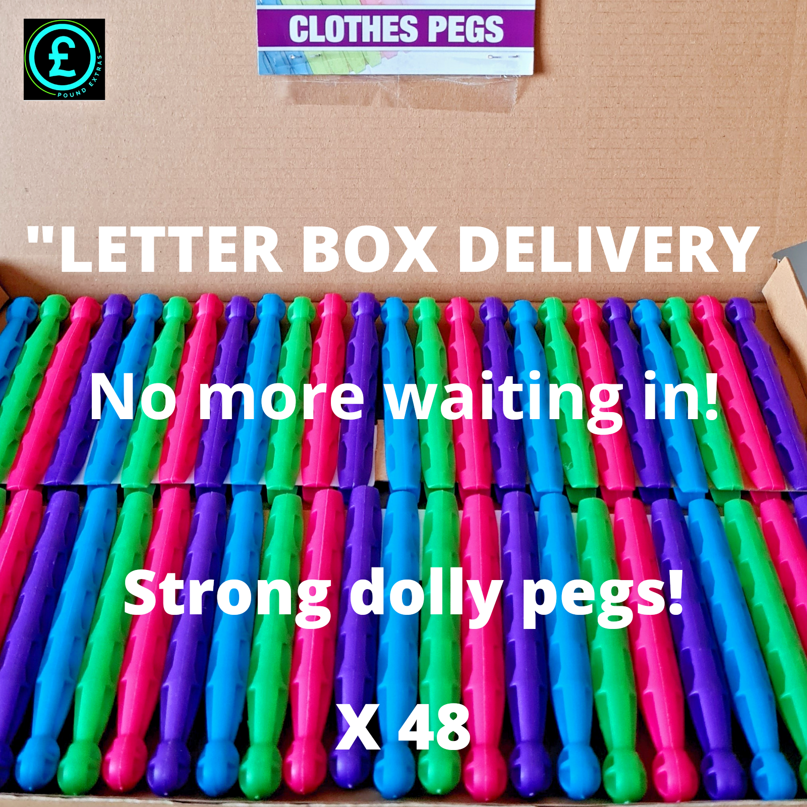Plastic Clothes Pegs Strong Dolly Pegs 24 48 Pack Heavy Duty Washing Line Grips0