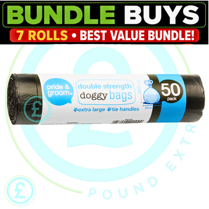 Doggy Bags 350 Pack 7 Roll Bundle Extra Large Tie Handles Thick Double Strength1