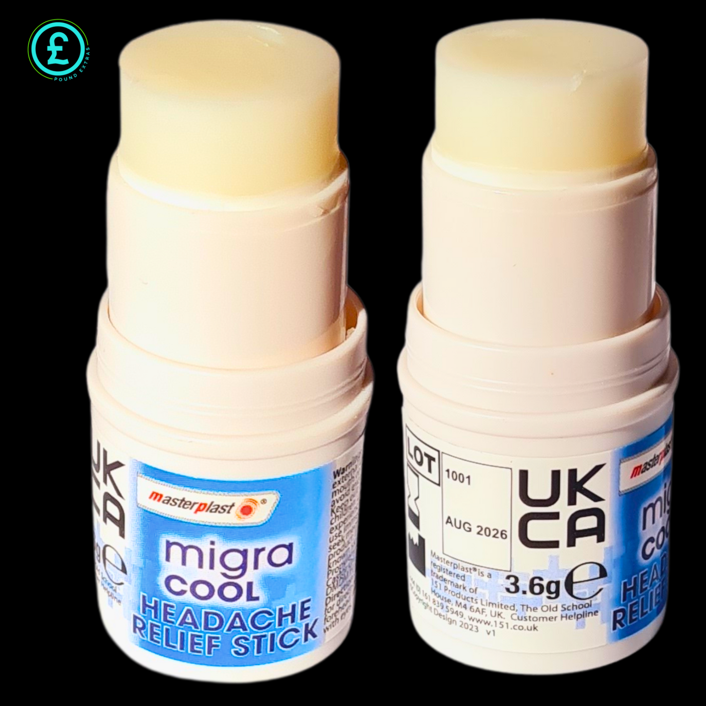 ❤️ POUND EXTRAS 😊 Headache Relief Stick 💚 non-greasy, cooling formula for fast, soothing migraine & tension relief – pocket-sized & easy to apply!