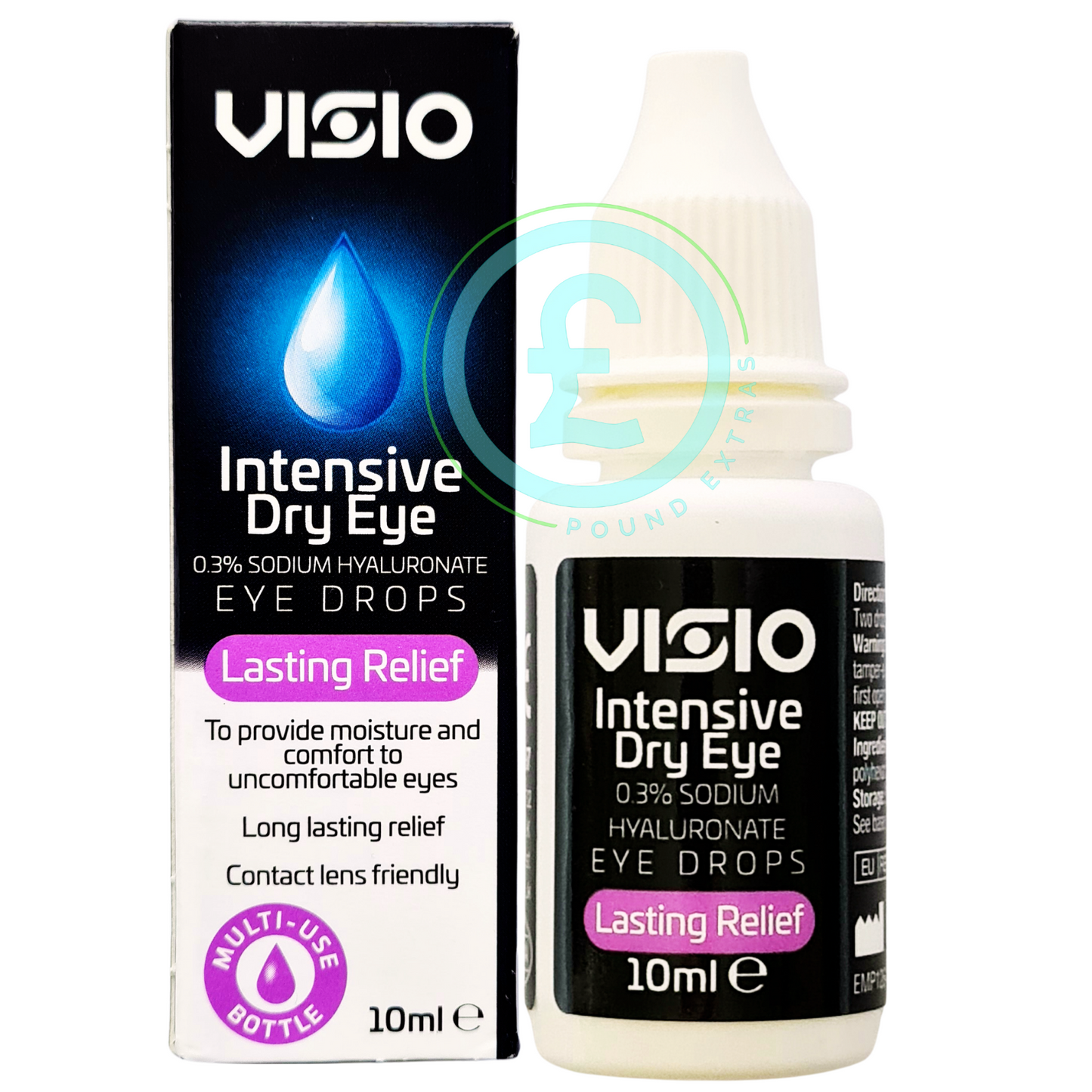 Intensive Eye Drops Dry Eyes Long Lasting Hydration Relief UK 10ml Vision Care0