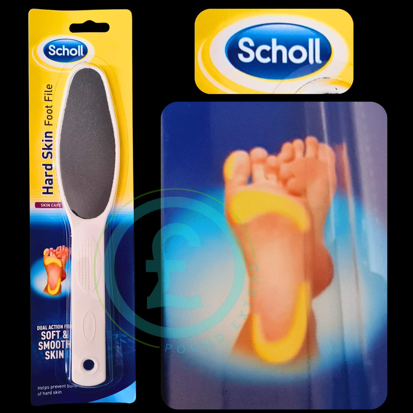 Foot File Scholl Foot Care Dual Action For Soft Smooth Feet - Easy Grip Handle3