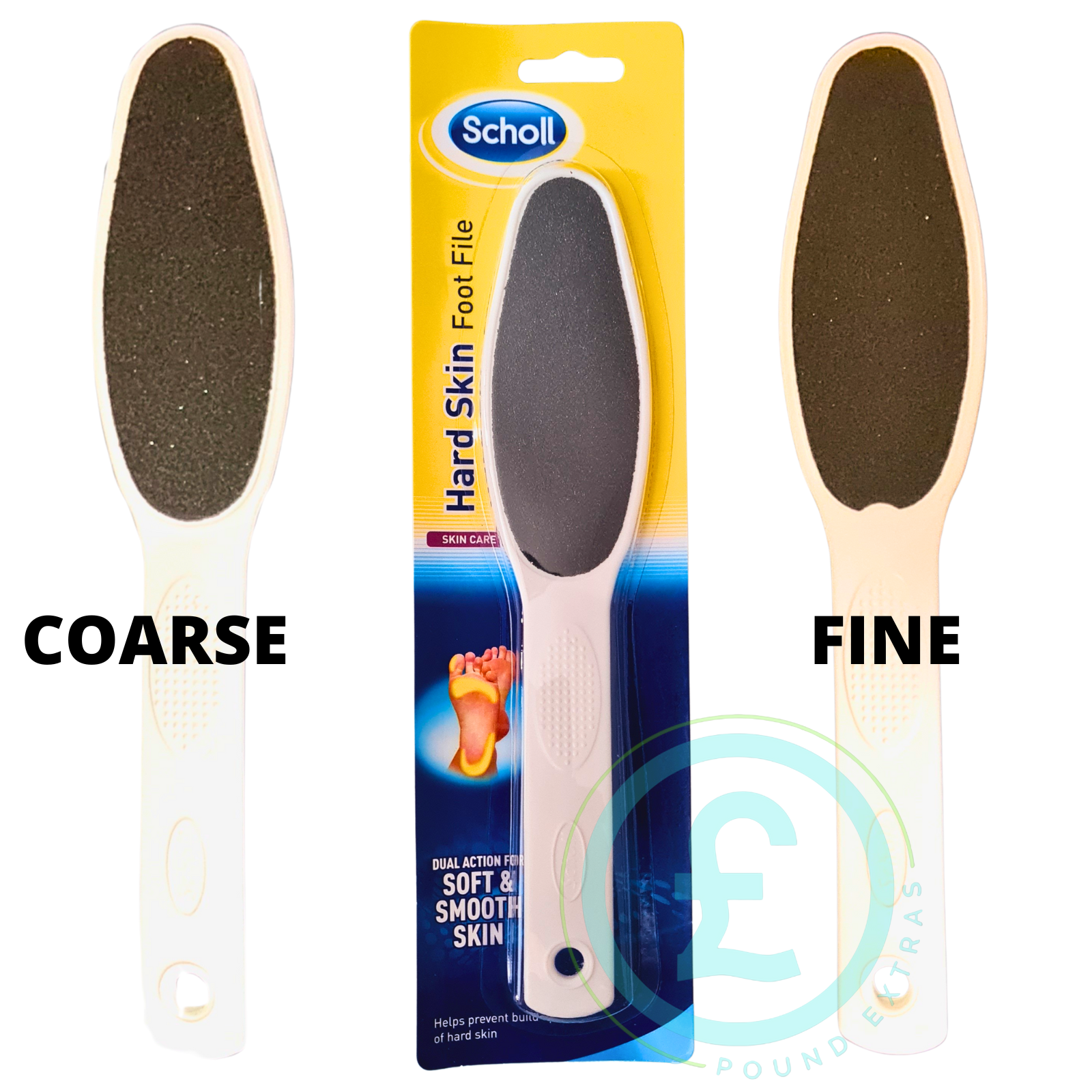 Foot File Scholl Foot Care Dual Action For Soft Smooth Feet - Easy Grip Handle0
