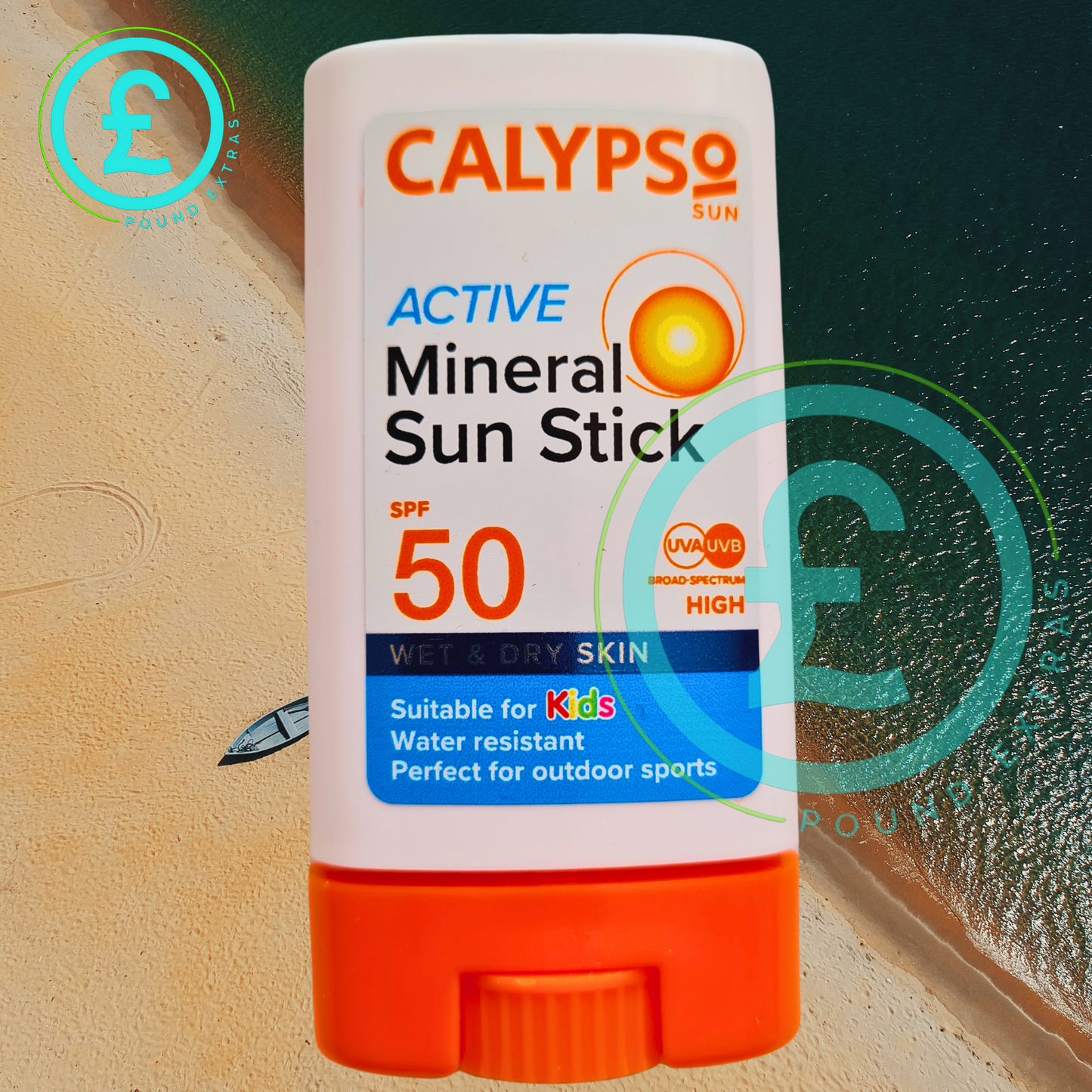 Calypso Mineral Sun Stick, SPF50 Sun Protection with Sheer Zinc Water Resistant0