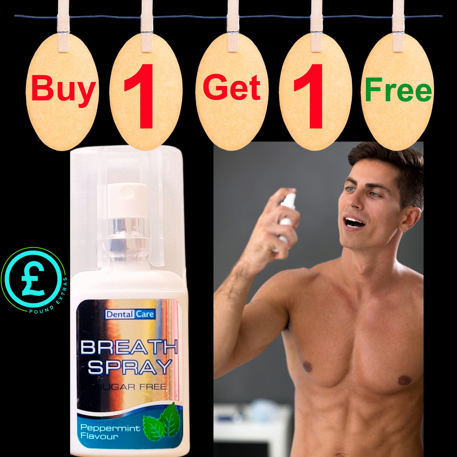 Peppermint Breath Freshener Spray Sugar Free Pocket Oral Dental Care BOGOF  ️2