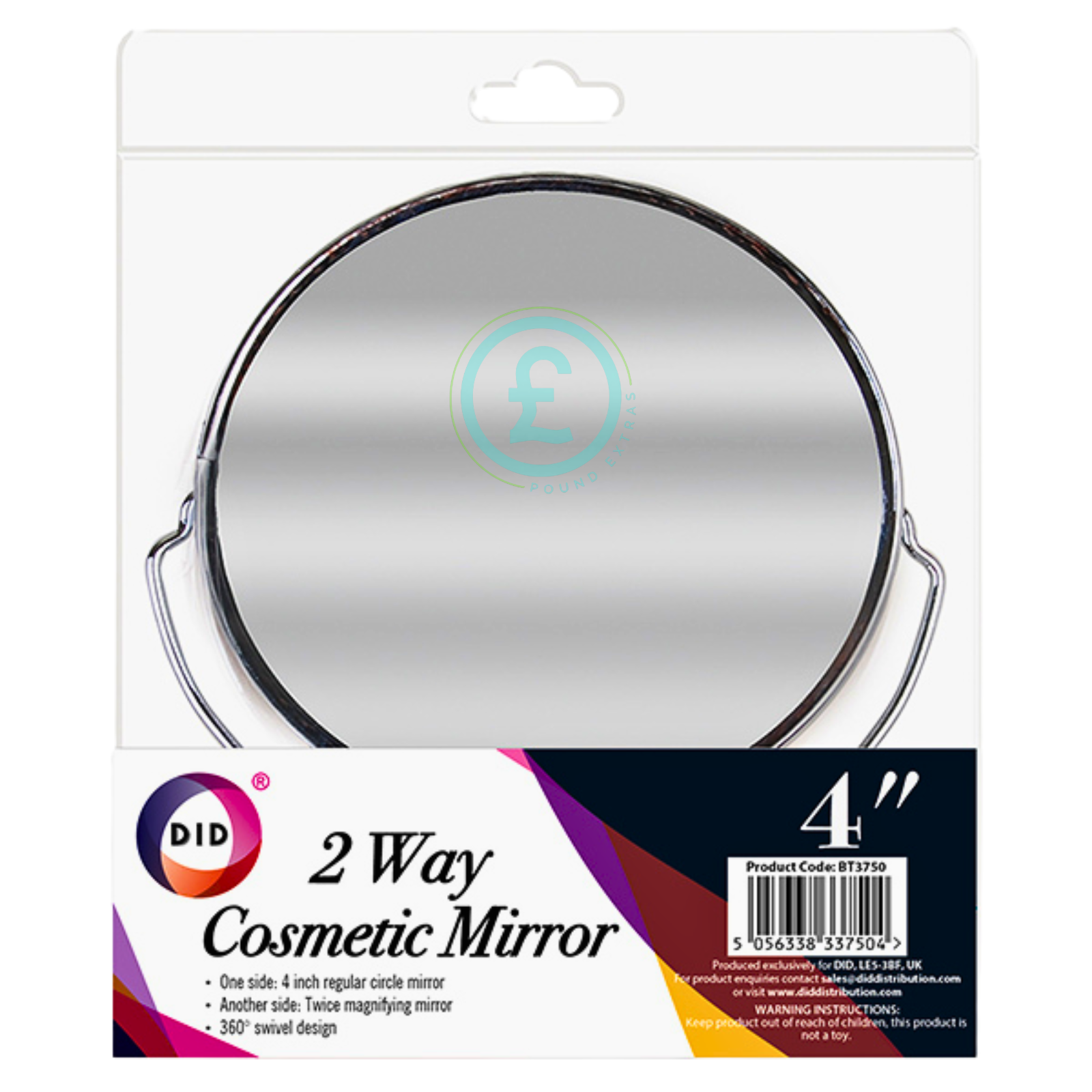 ️ 2 Way Cosmetic Mirror 4 Inch Double Sided 360° Swivel Makeup Magnifying DID