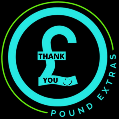 Logo with pound symbol and 'Thank You' text on a black background