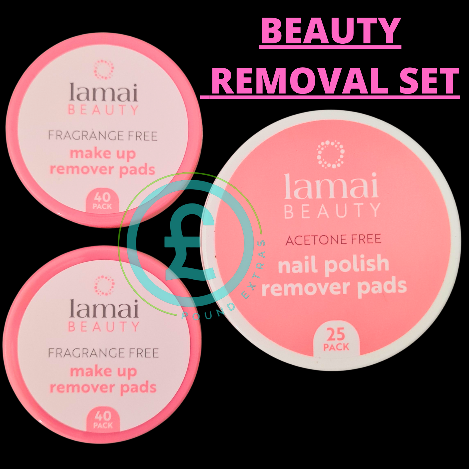 Make Up Remover Set Nail Polish Remover Pads x40 + Wipes x25 Bundle  ️0