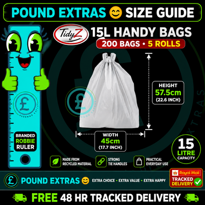 Shopping Bags Handy Plastic Bags 200 Pack 5 Rolls Tie Up Handles Strong Bags2