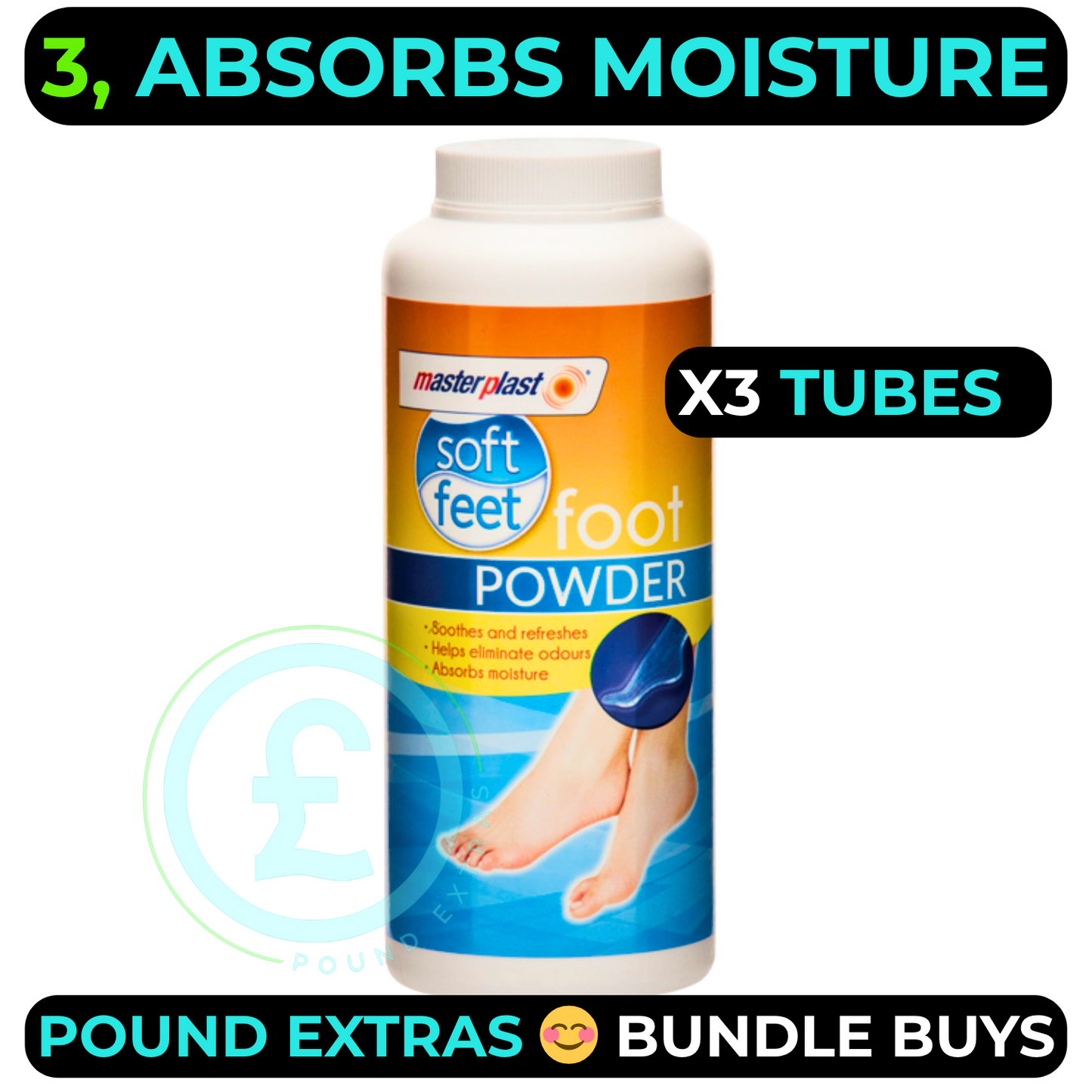 Foot Powder 3 Pack Odour Control Soft Dry Fresh Foot Care Bundle Soothes & Fresh7