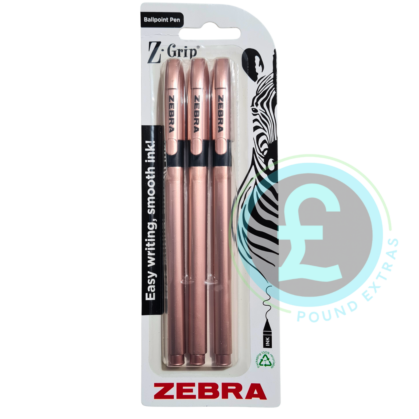 Ballpoint Pens Zebra Smooth Black Ink Medium 1 mm Nib Pack Of 3 Gifts & presents0