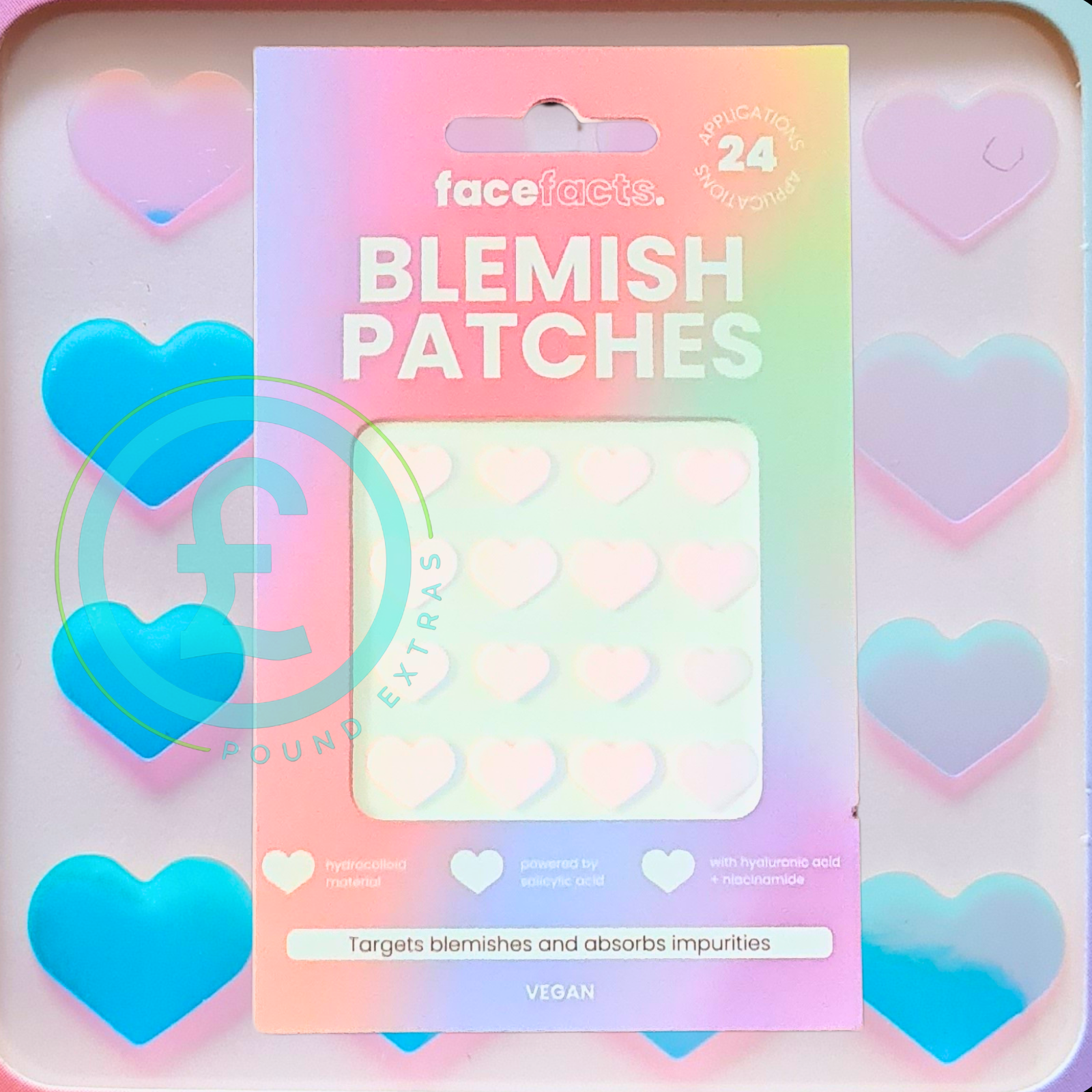 Face Facts Blemish Patches With Salicylic Acid Cute Heart Shapes 2 Tone Vegan 241