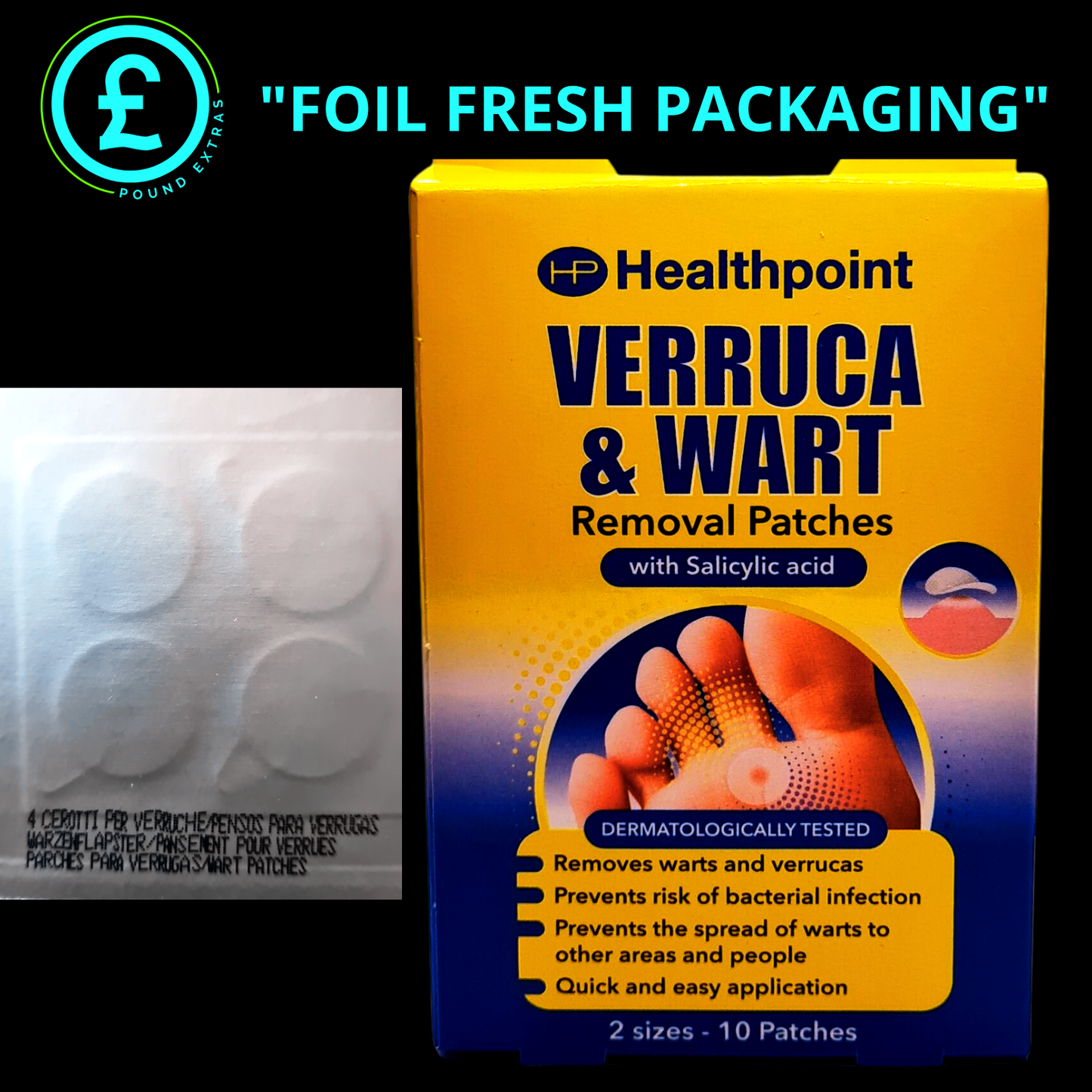Verruca & Wart Removal Patches 10 Pack Salicylic Acid Treatment ❤️