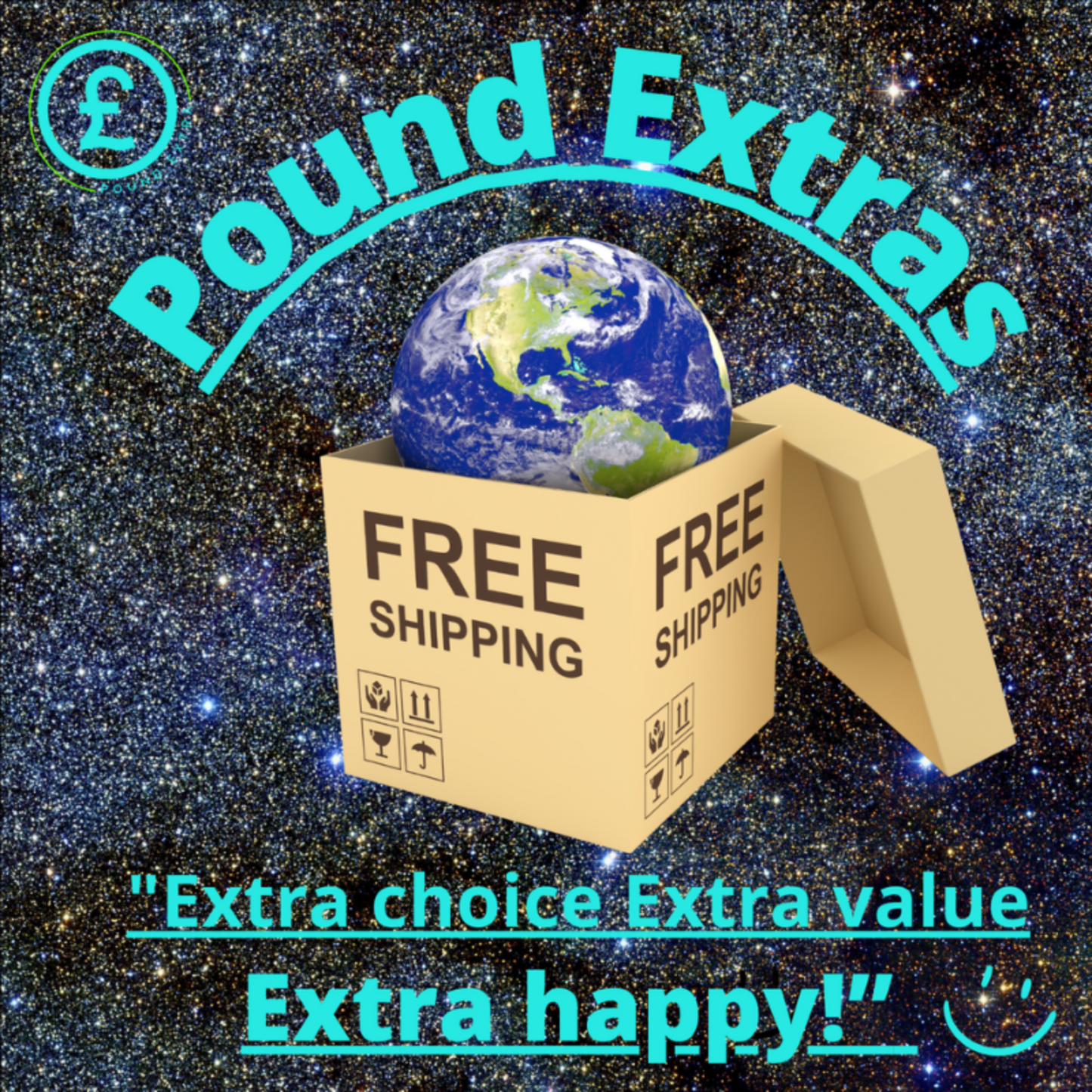 POUND EXTRAS FREE SHIPPING LOGO ICON poundextras.com