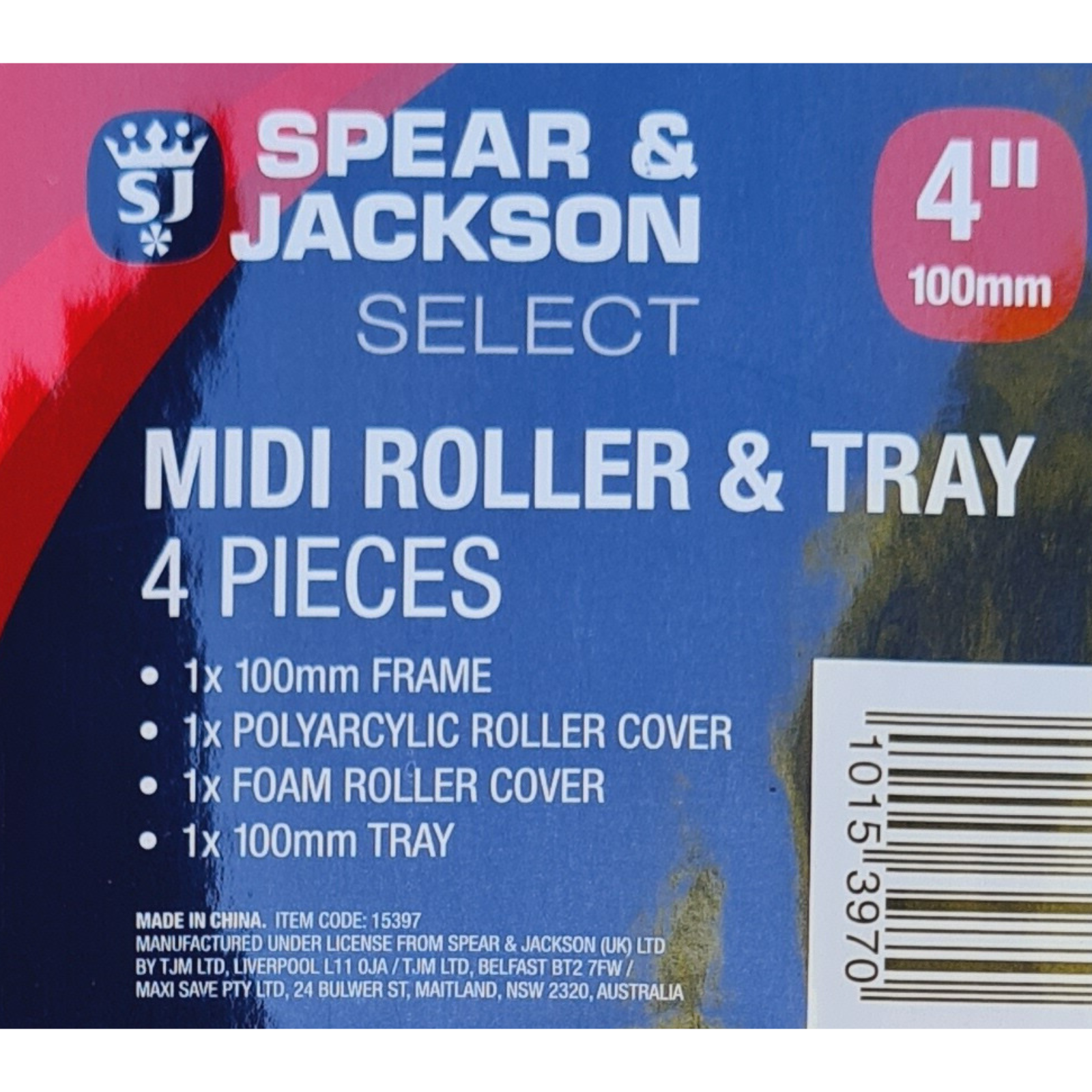 Paint Roller Set Gloss & Emulation Midi Roller Frame & Paint Tray 4" Sleeves1