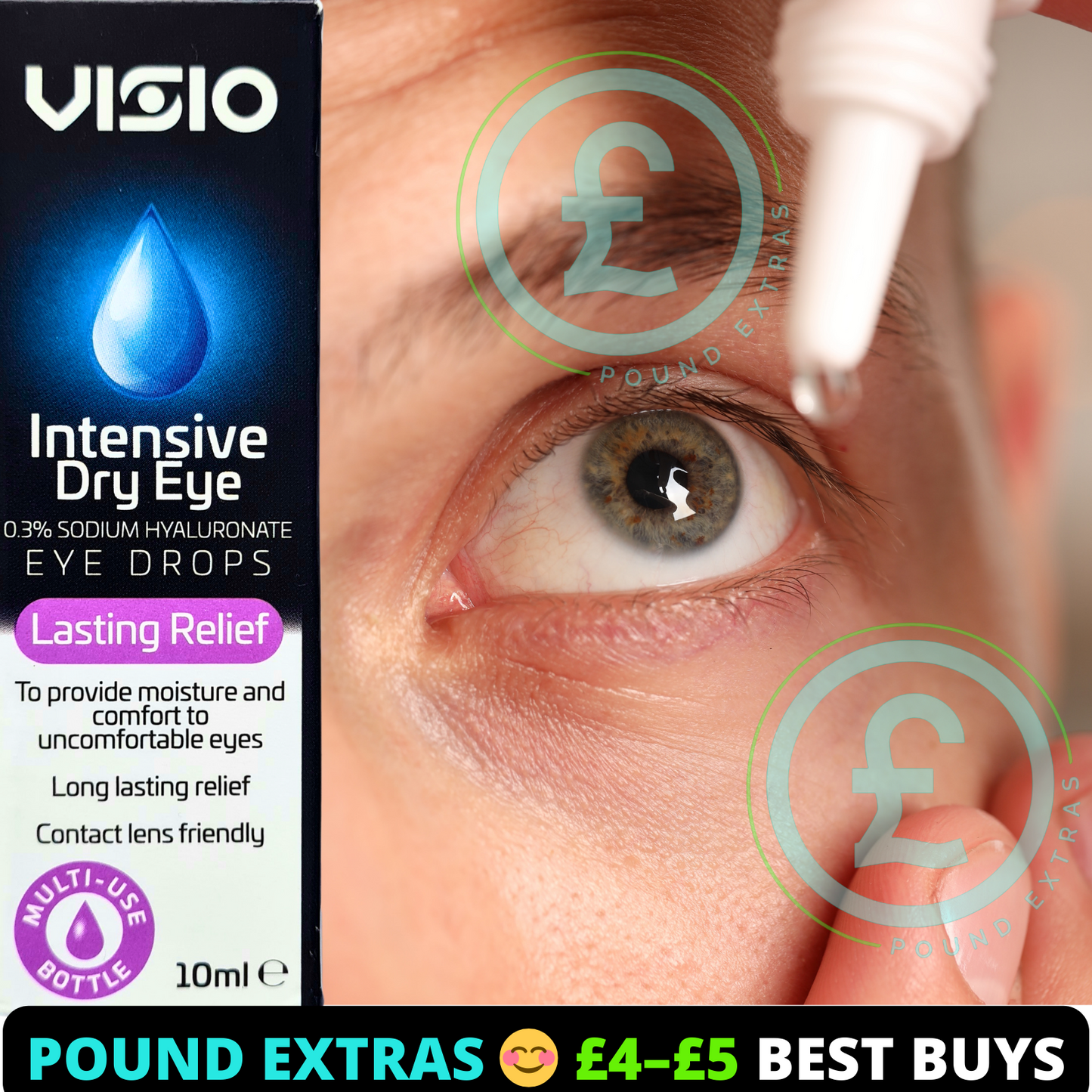 Intensive Eye Drops Dry Eyes Long Lasting Hydration Relief UK 10ml Vision Care2