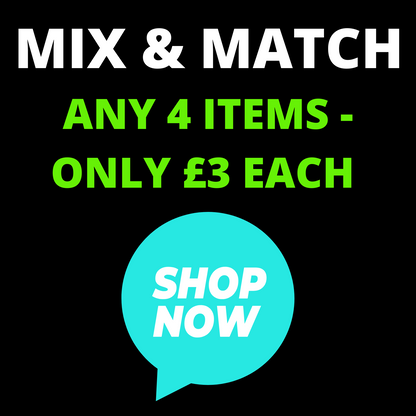 Promotional text for a sale with 'Mix & Match' offer on a black background