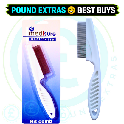 Nit Comb Fine Toothed Lice & Nits Remover Medisure Metal Teeth Kids Adults  ️2