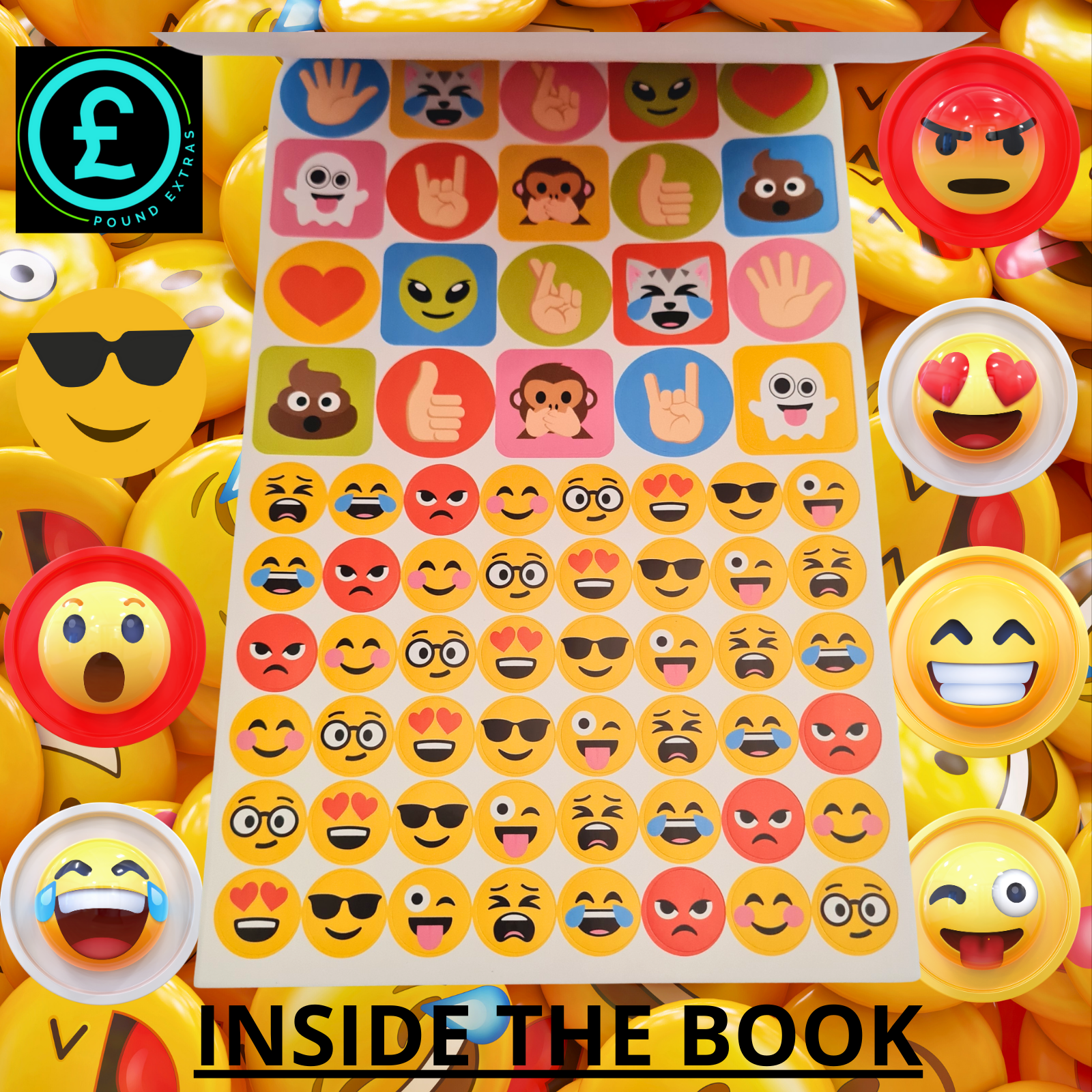 Funny Face Emoji Stickers Arts & Crafts Scrap-booking 500 Mixed Fun Stickers LoL0