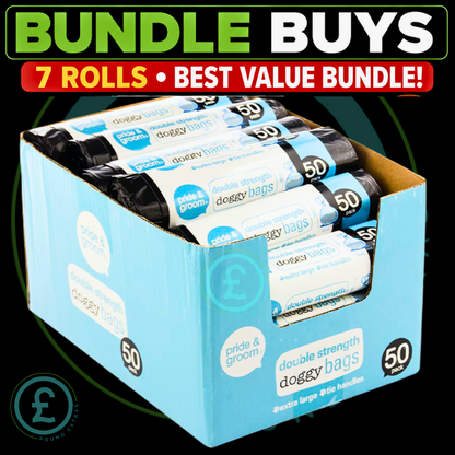 Doggy Bags 350 Pack 7 Roll Bundle Extra Large Tie Handles Thick Double Strength3