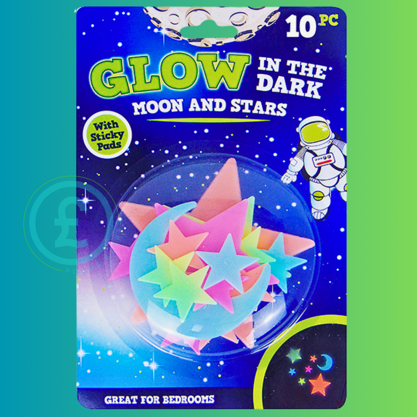 Glow in the Dark Stars & Moon 10pc Kids Bedroom Fun Wall Stickers Set Fun Gifts0