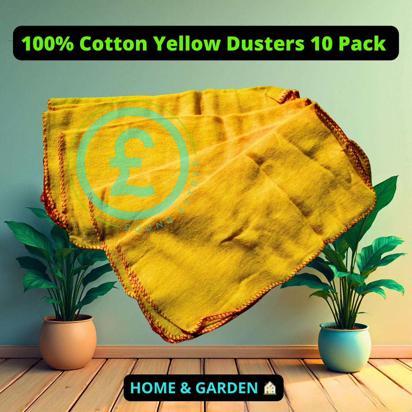 Cotton Cleaning Dusters 10 Pack Yellow Soft Dust Clothes Household Cleaning5