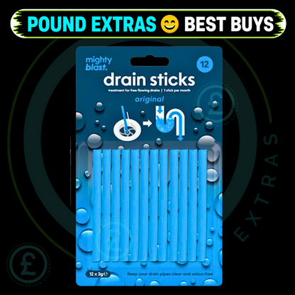 Drain Unblocker Sticks Pipe Cleaner Odour Remover Sink Bath & Shower 12 Pack  2