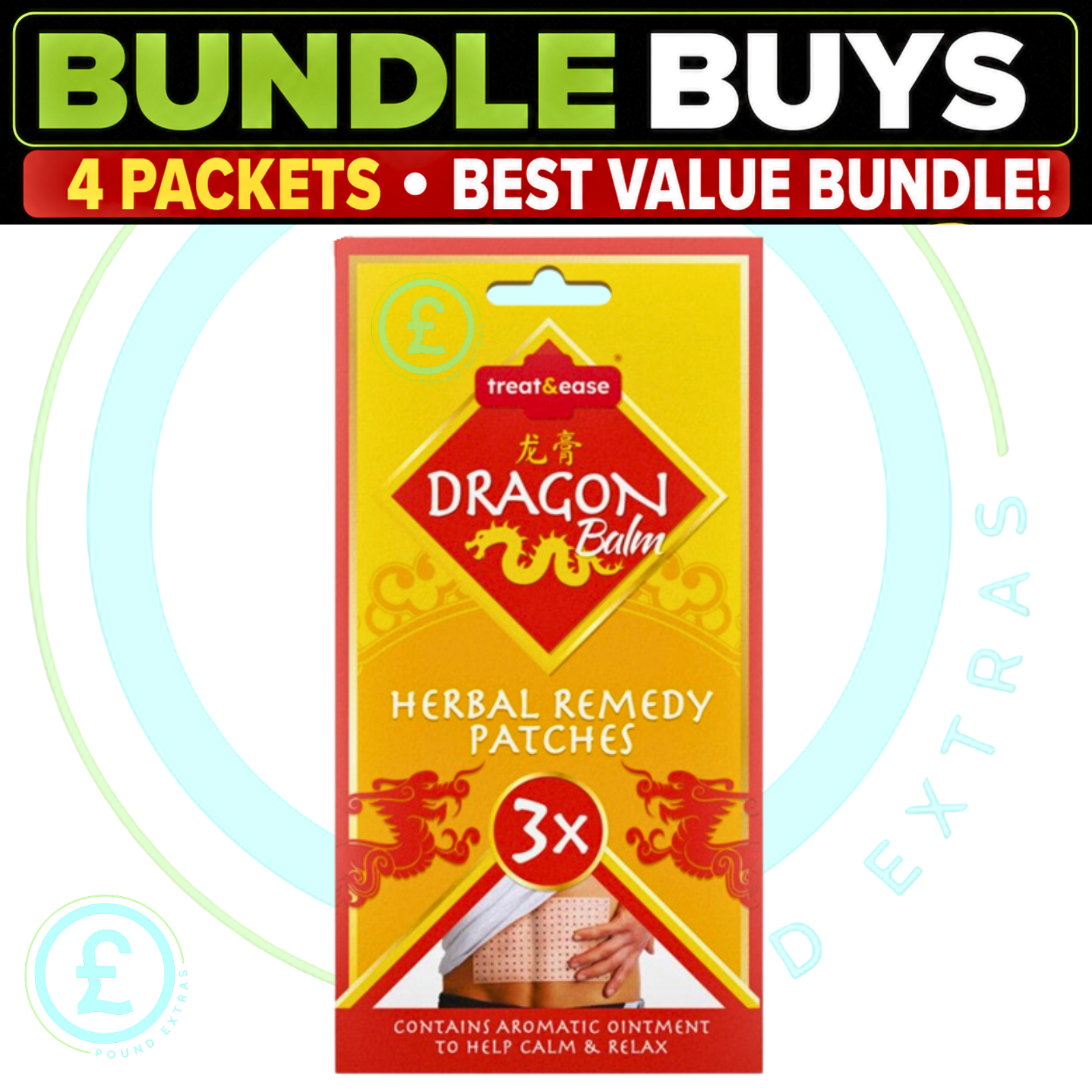 Dragon Balm Herbal Patches 12 Pack Bundle Back Neck Muscle Heat Calm And Relax3