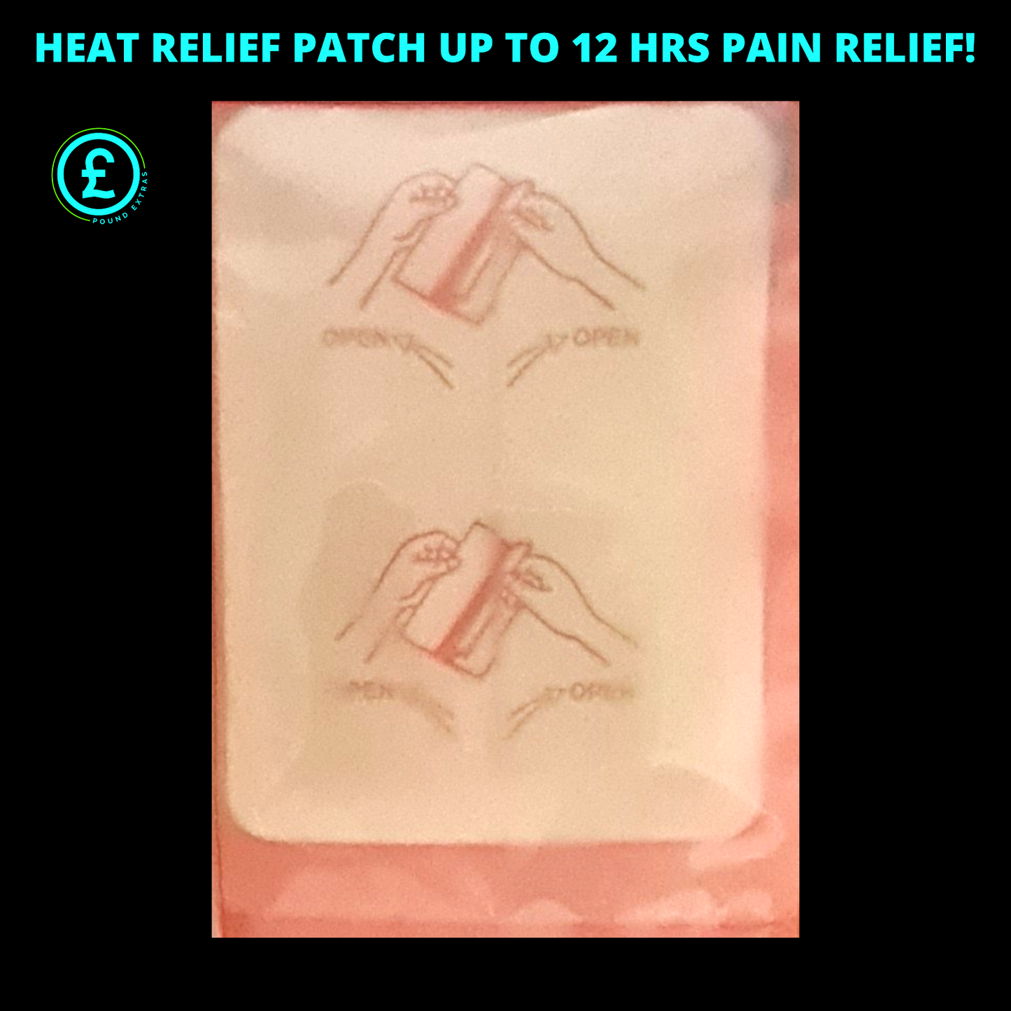 Heat Relief Patches for Pain Relief 2 x Large Backache, Joint Aches, Cramps 12 H13