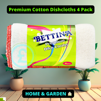 Dishcloths Premium Cotton 4 Pack Bettina – Strong & Absorbent Washing Up Clothes2