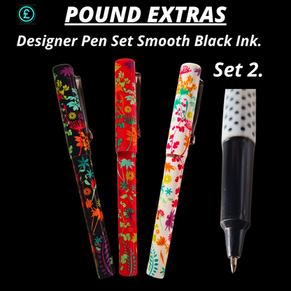 Black Ink Pen Set 3 Pack Stylish Smooth Writing Ballpoint ✏