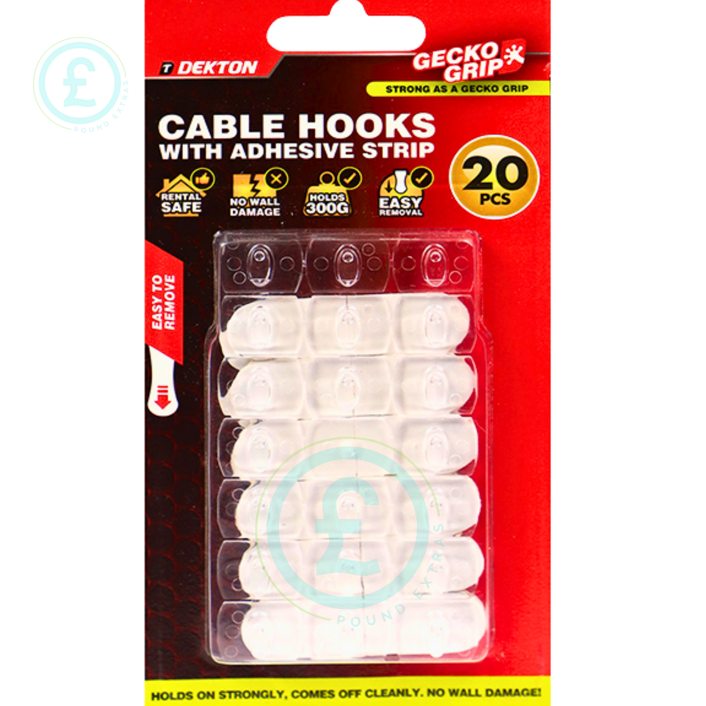Clear Adhesive Cable Hooks 20 Pack Fairy Light Clips Christmas Light Holders0