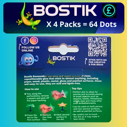 Bostik Blu Tack Sticky Glue Dots Invisible Fix   Removable glue dot 10mm No Mess5