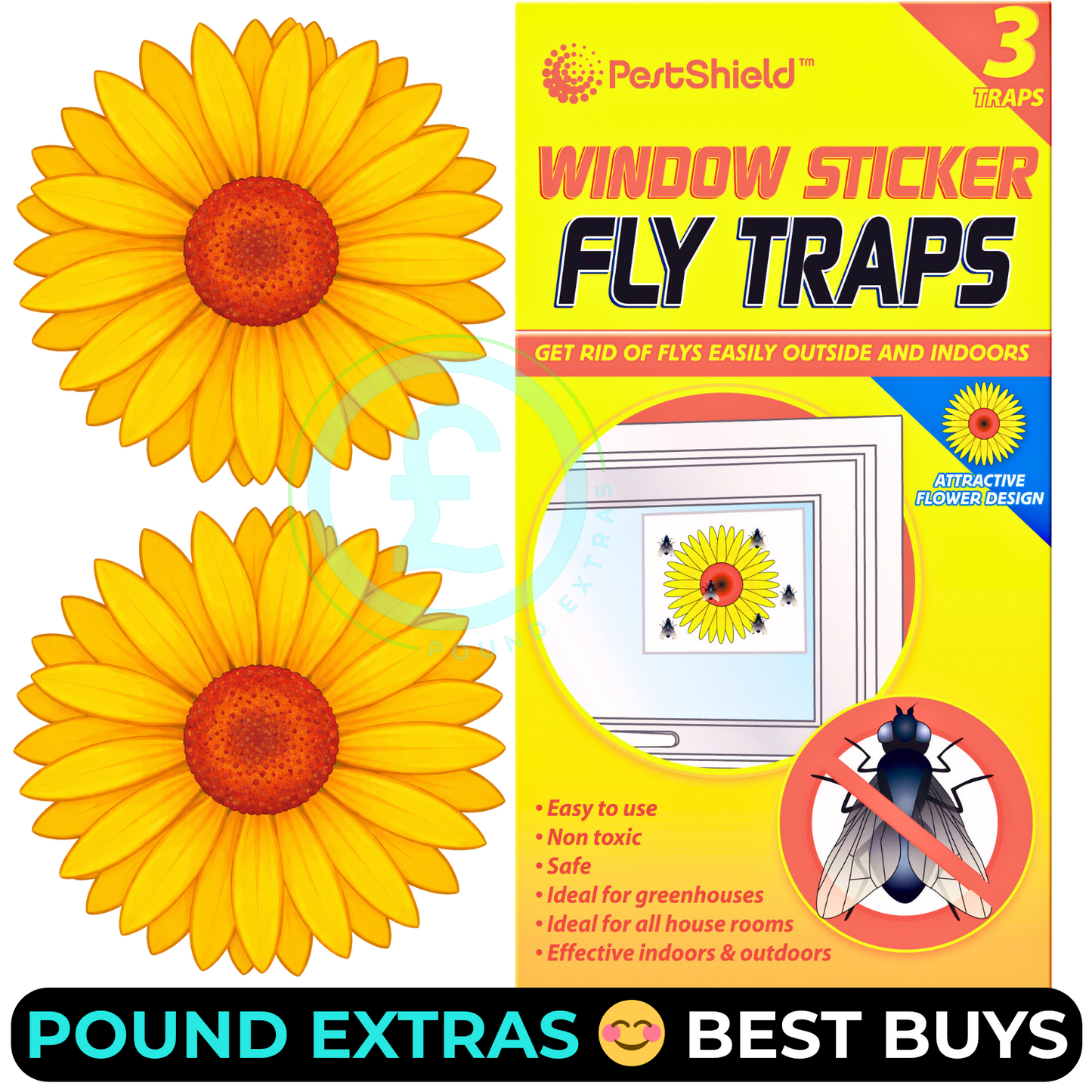 Fly Catcher Window Flower Traps Stickers Bug Insect Killer Sticky Window Trap0