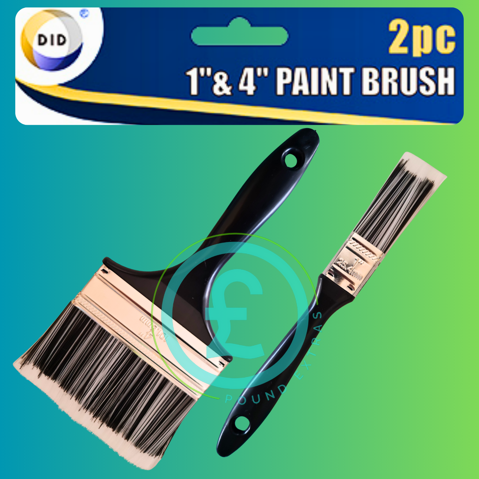 Paint Brush Set 1" 4" 2 Pack Painting Decorating Brushes Walls DIY Painting Tool2