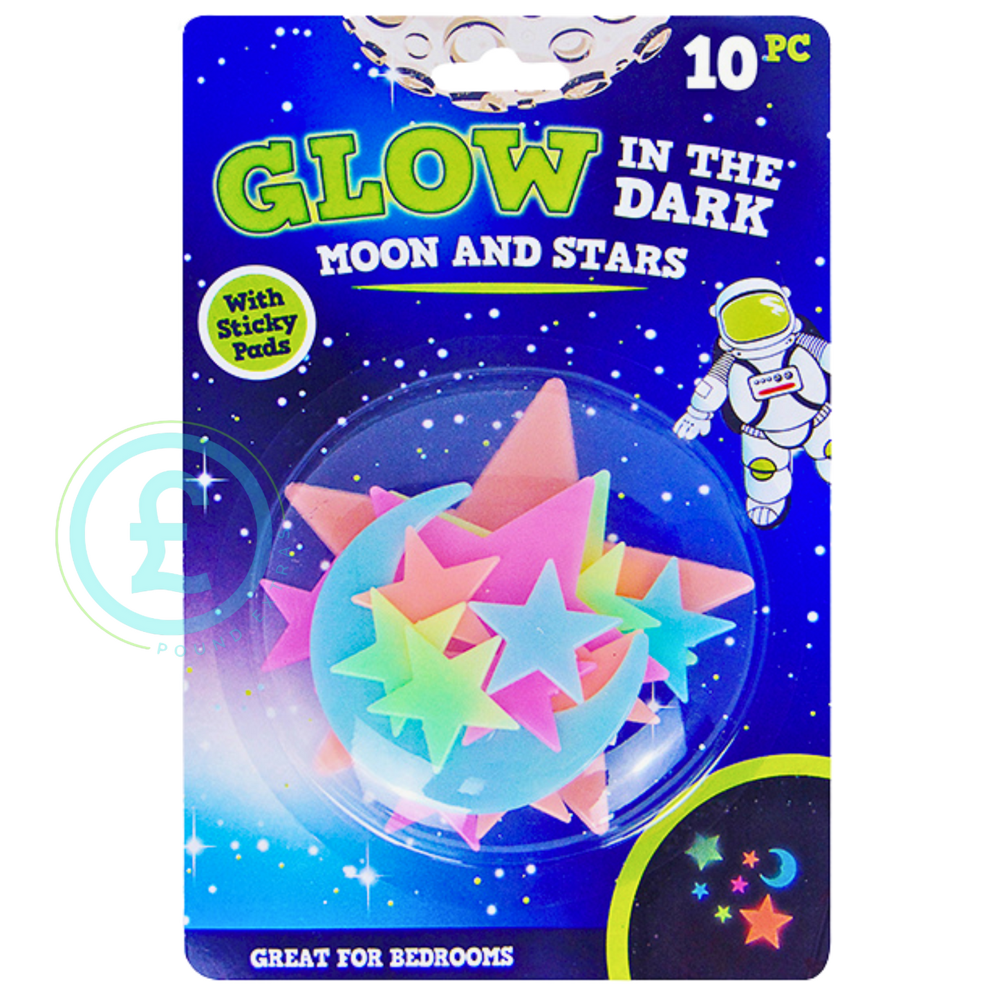 Glow in the Dark Stars & Moon 10pc Kids Bedroom Fun Wall Stickers Set Fun Gifts2