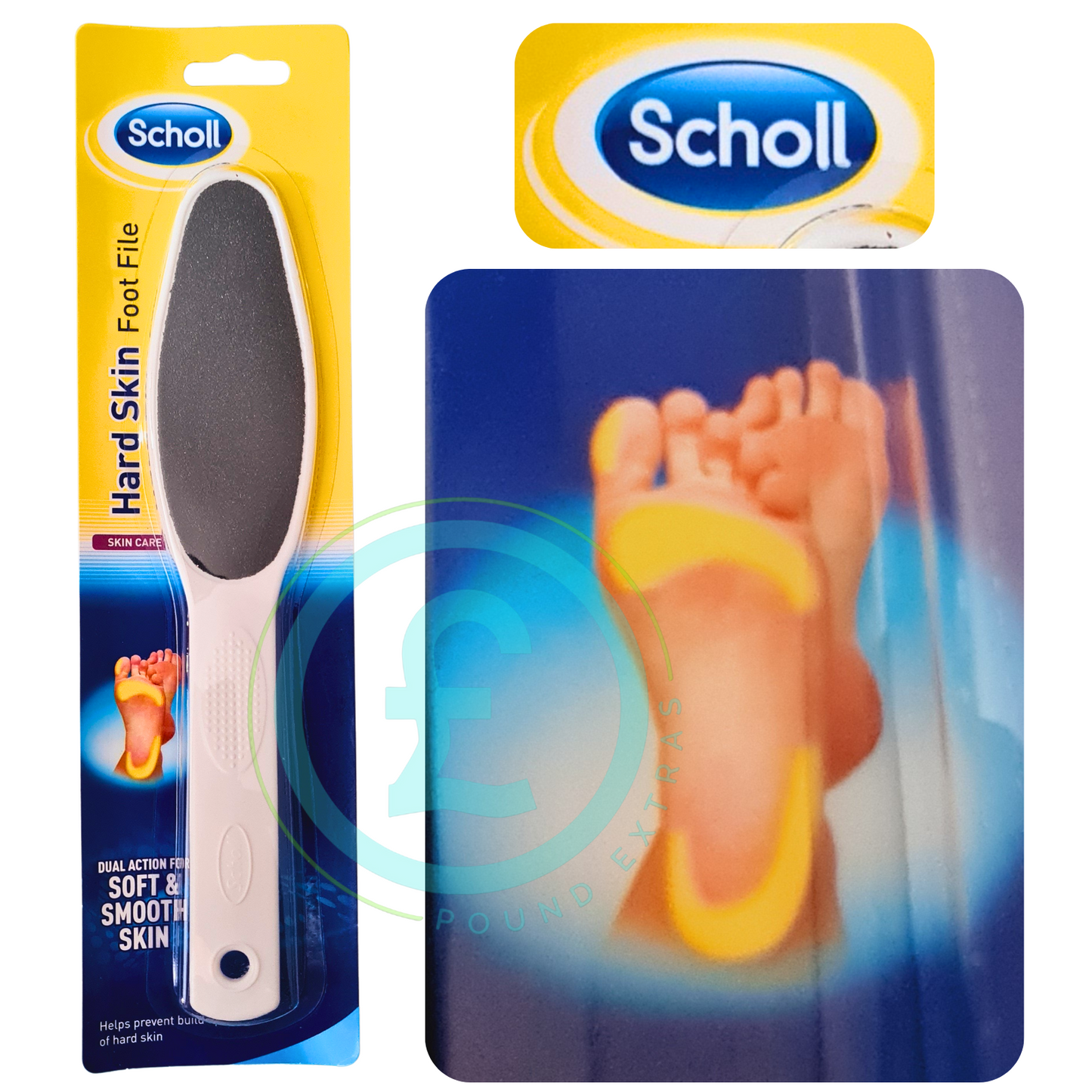 Foot File Scholl Foot Care Dual Action For Soft Smooth Feet - Easy Grip Handle1