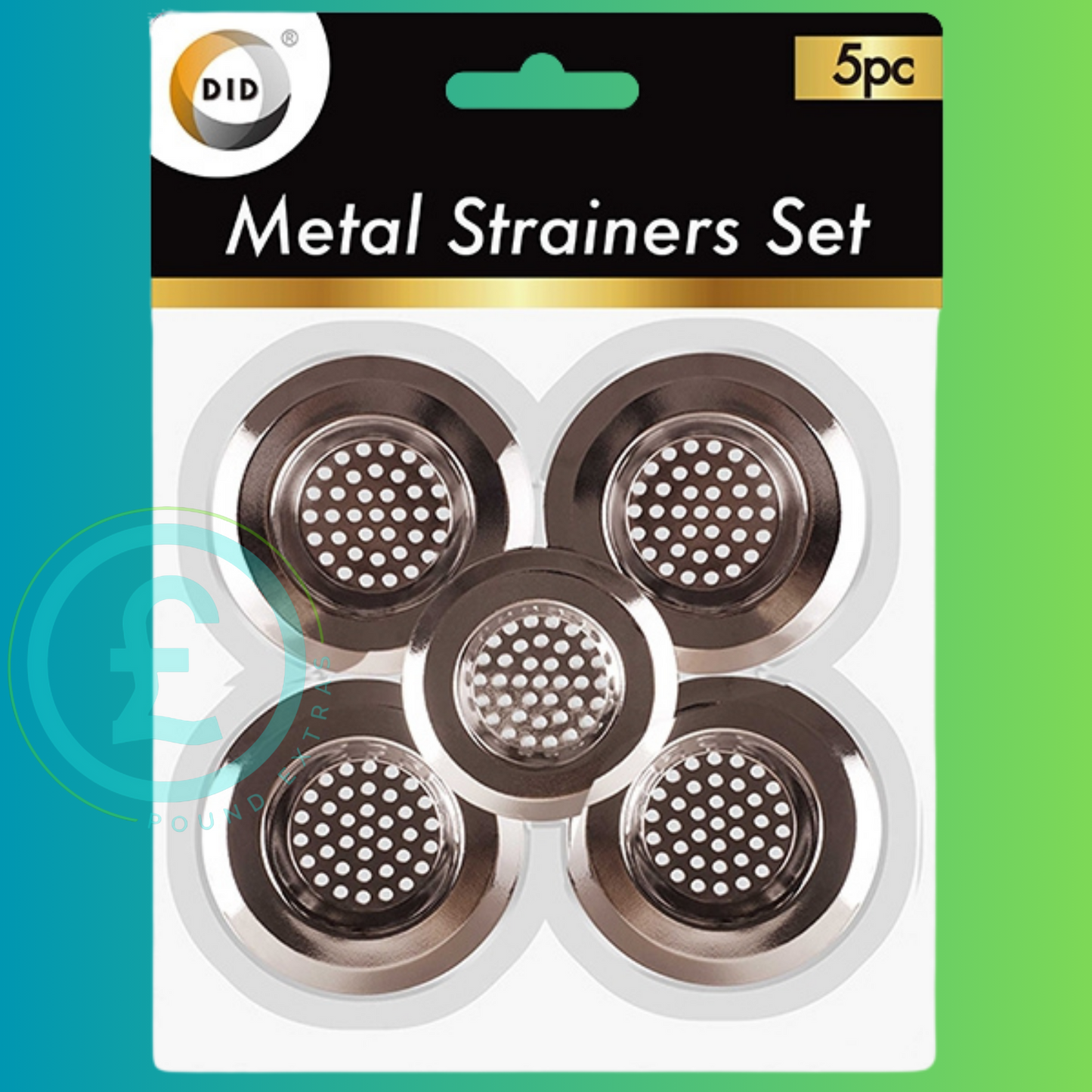 Metal Sink Strainers 5 Pack Kitchen Bathroom Drain Hair Food Waste Filter DID4