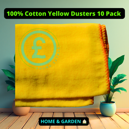 Cotton Cleaning Dusters 10 Pack Yellow Soft Dust Clothes Household Cleaning0
