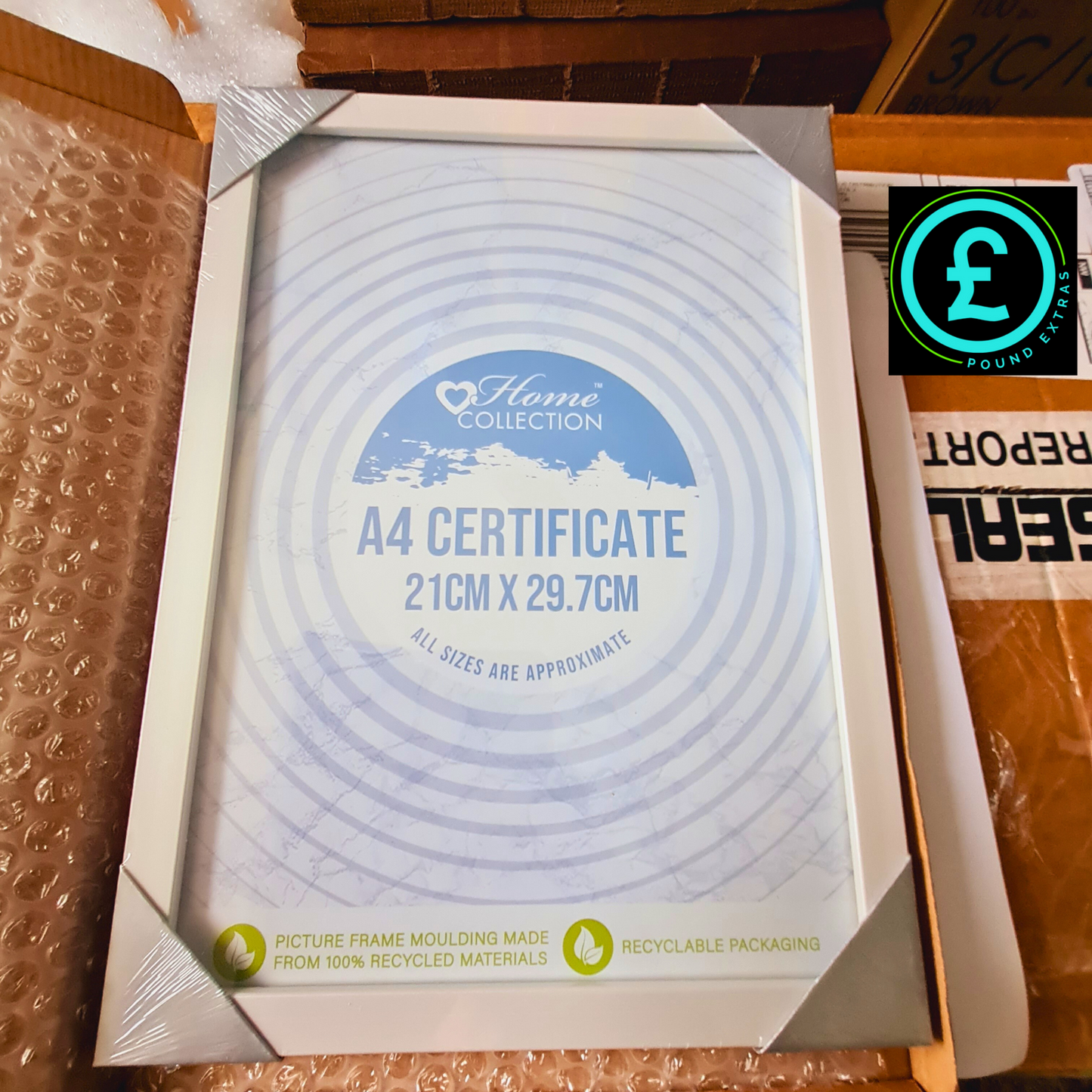 A4 Certificate Award Photo Picture Frame White Includes Stands and Hook - Decor1