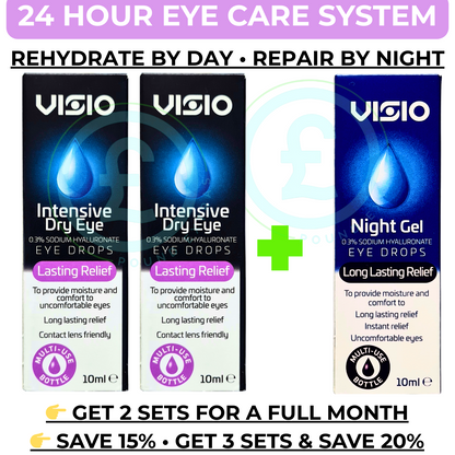 Intensive Dry Eye Drops Day And Night Pack Hydration Relief Long Lasting Care  0