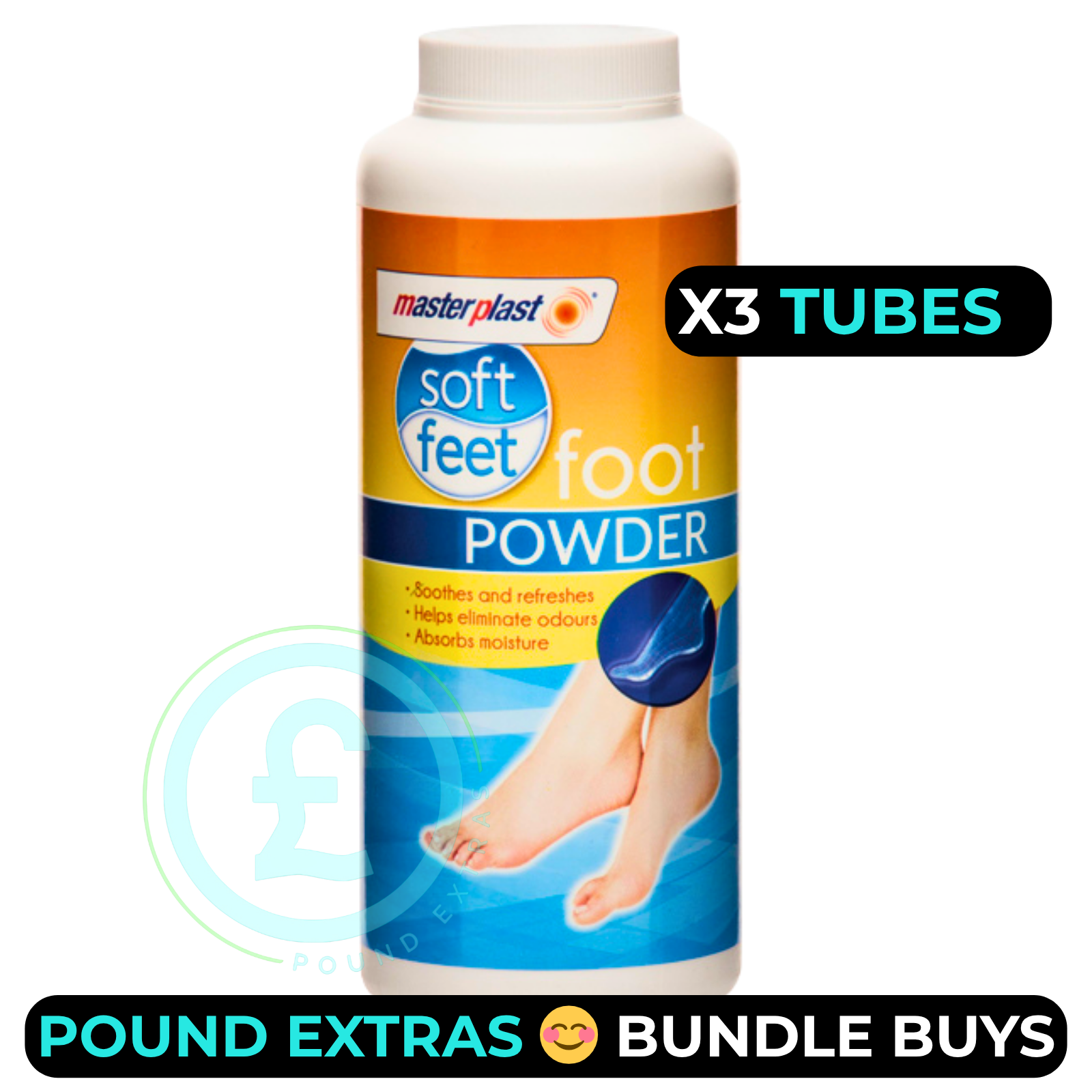 Foot Powder 3 Pack Odour Control Soft Dry Fresh Foot Care Bundle Soothes & Fresh4