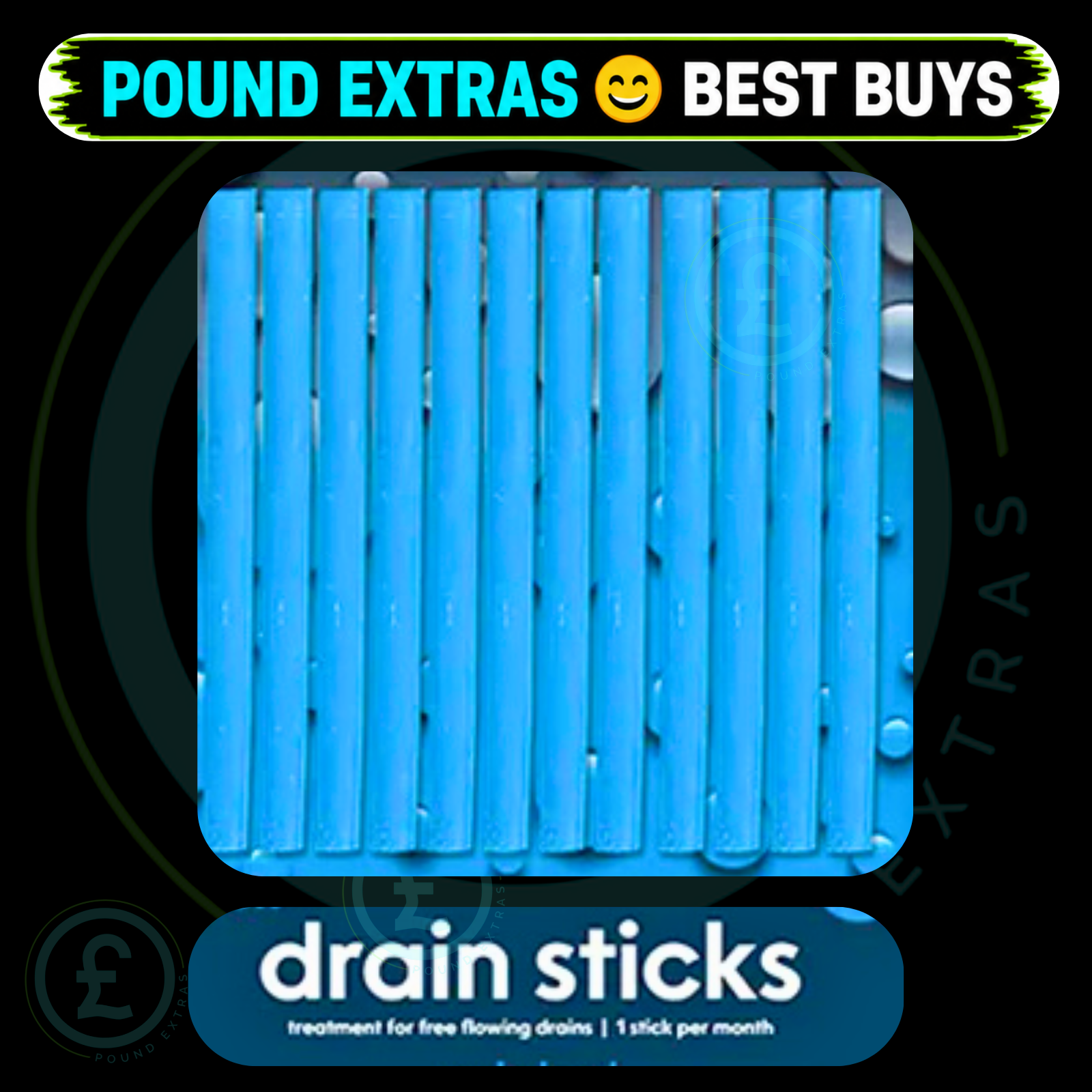 Drain Unblocker Sticks Pipe Cleaner Odour Remover Sink Bath & Shower 12 Pack  4